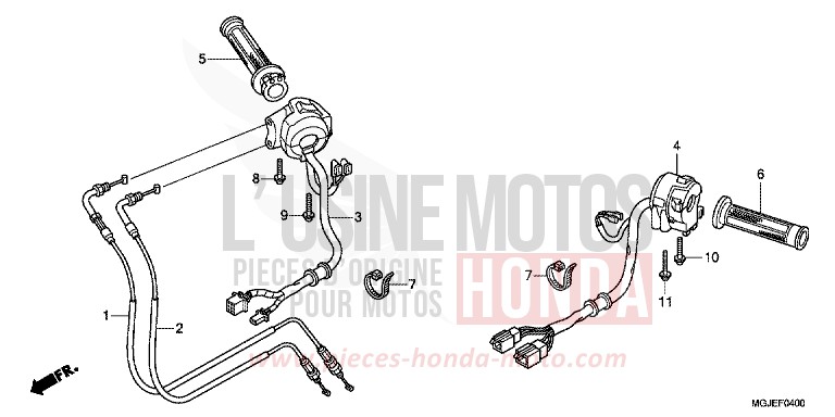 COMMUTATEUR/CABLE de CBF1000F ABS PEARL NIGHTSTAR BLACK (NHA84) de 2012